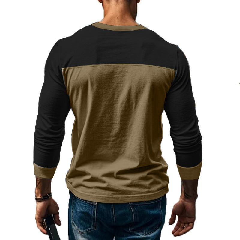 American Slim Fit Henley Shirt Pullover Long Sleeve