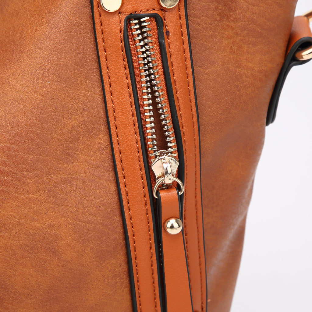 Sac fourre-tout vintage en cuir PU pour femme 33x13x30cm