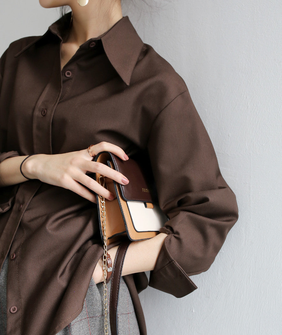 Casual Solid Color Women's Loose V-Neck Long-Sleeve Shirt
