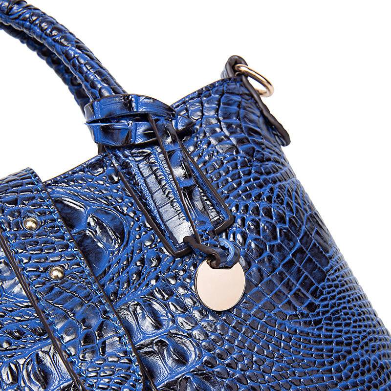 Women's Retro Multi-Color Crocodile Pattern Shoulder Bag