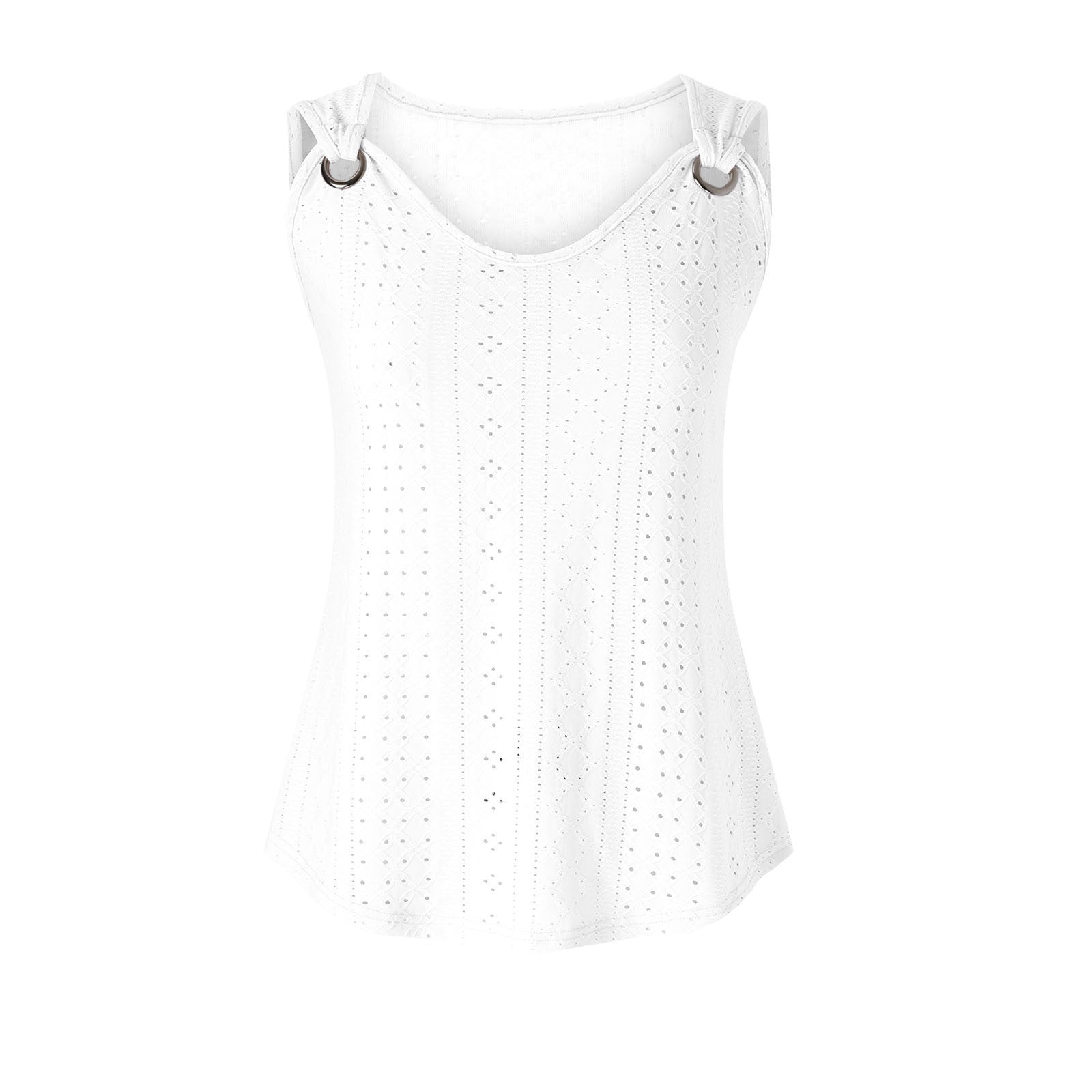 T-Shirt Gilet Femme Col V Sans Manches Couleur Unie
