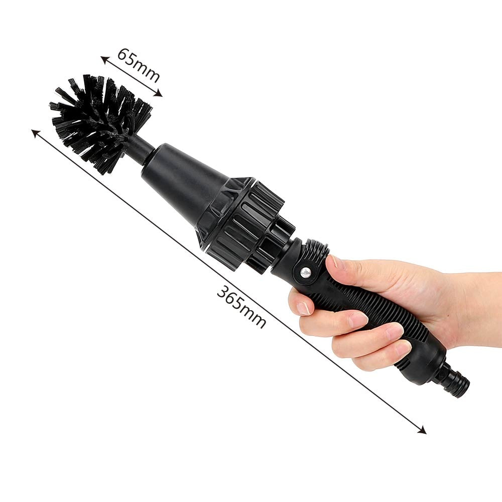 Water-Driven Rotary Cleaning Brush with Handheld Water Spray for Car Wash