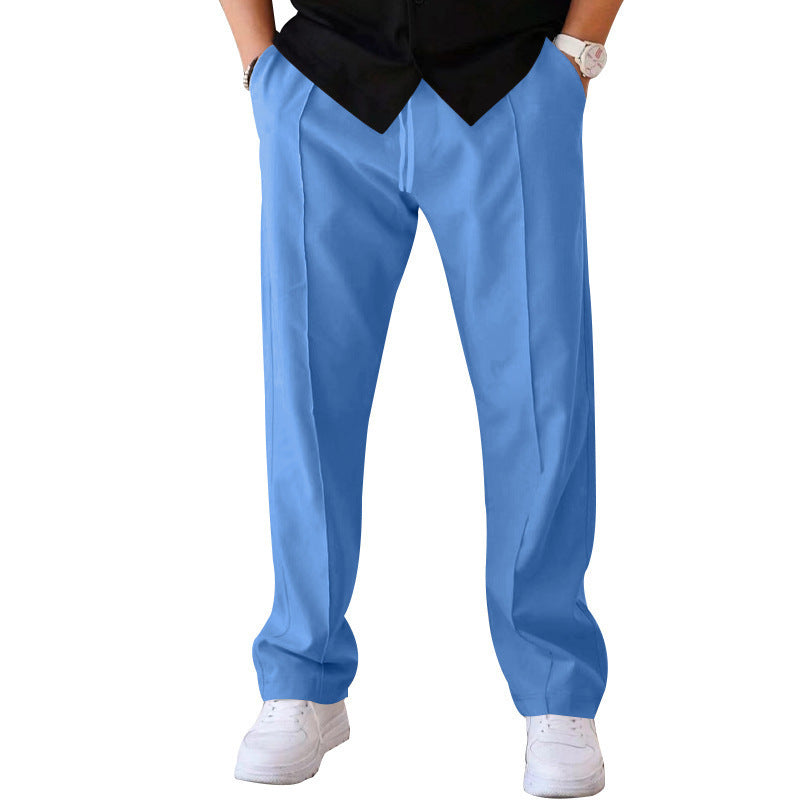 Pantalon décontracté sport ample droit pour homme avec cordon de serrage