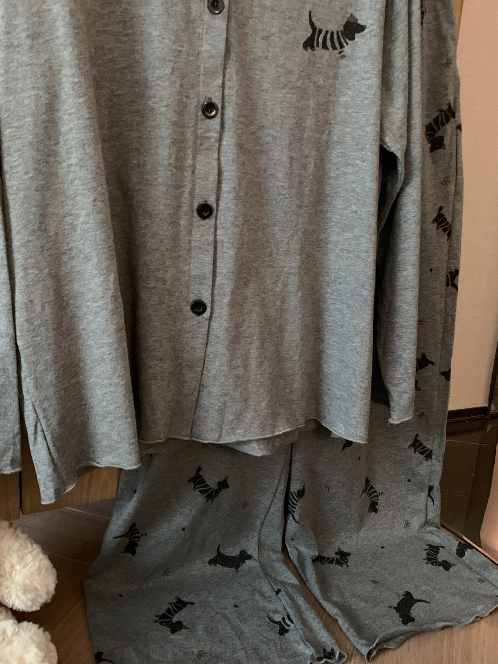 Ensemble pyjama en coton imprimé pour femme, pantalon et manches longues