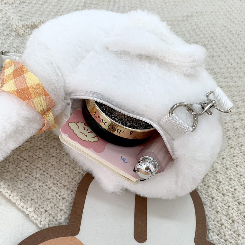 Sac bandoulière en peluche pour femmes
