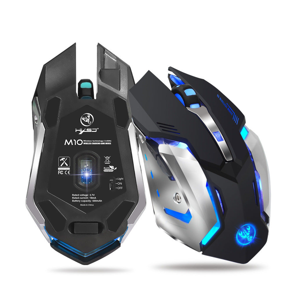 Souris gaming sans fil 2.4G avec lumière LED et 2400 DPI
