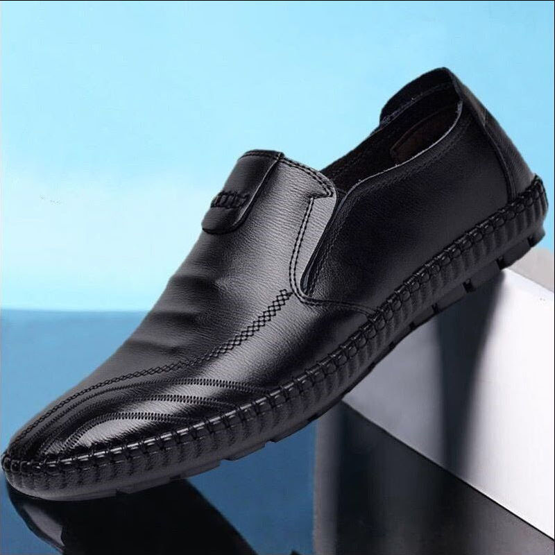Mens Leather Business Shoes Spring Flat Heel PU Upper