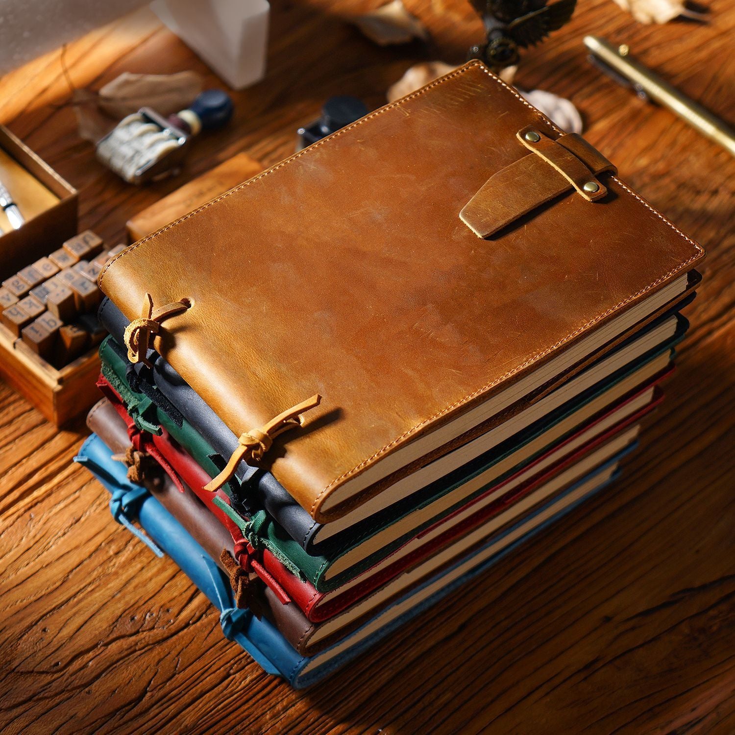 Vintage Handmade Genuine Leather Rope Notebook 215x160mm