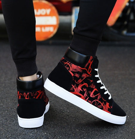 Spring High Top Men's Shoes Korean Edition Non-Slip Sole Sizes 39-44