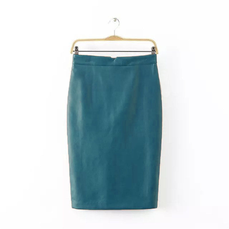 High Waist Faux Leather Skirt