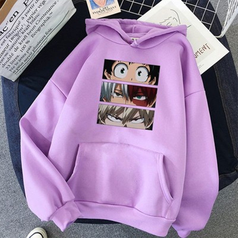 Sweat à Capuche Ample Unisexe pour Couple Automne Hiver