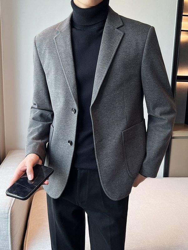 Veste en laine légère Manteau épais Costume décontracté pour hommes