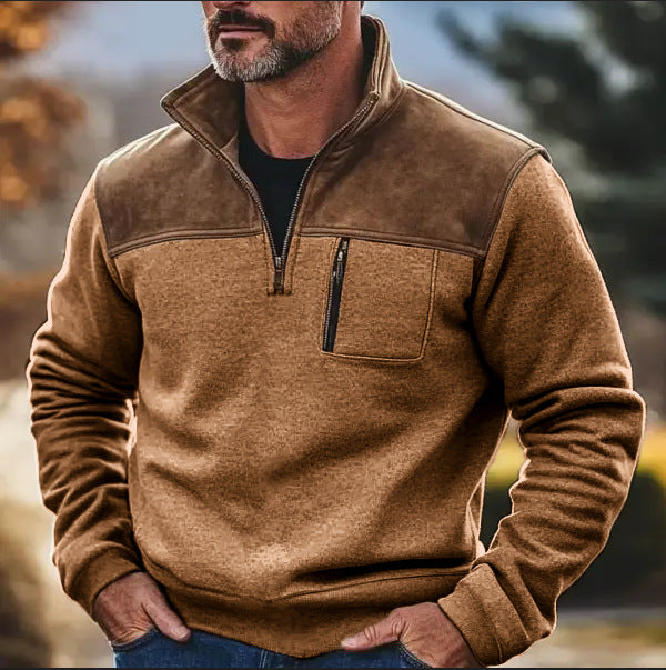 Manteau pull en molleton zippé décontracté pour hommes