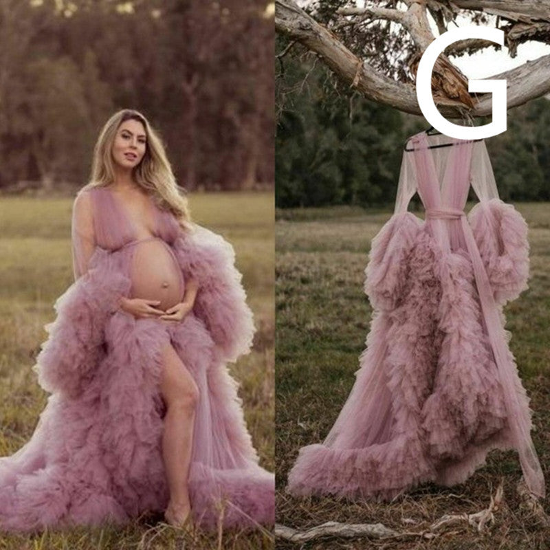 Robe longue en tulle pour femmes enceintes en fibre de polyester