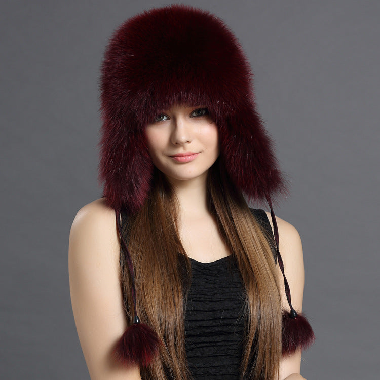 Autumn And Winter Fox Fur Lei Feng Hat Trend