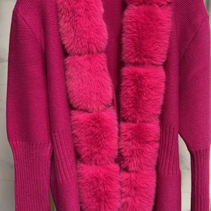 Gilet en Tricot Femme avec Manches Amovibles Couleur Unie Patte de Boutonnage