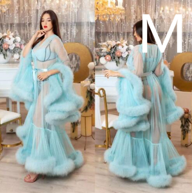 Robe longue en tulle pour femmes enceintes en fibre de polyester