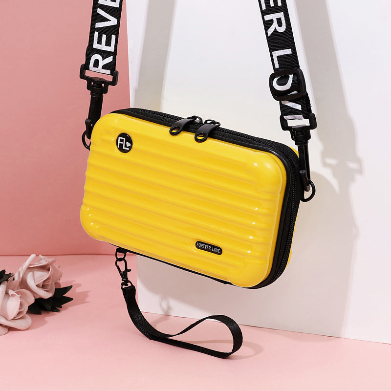 Mini Suitcase Messenger Bag for Women with Zipper Closure