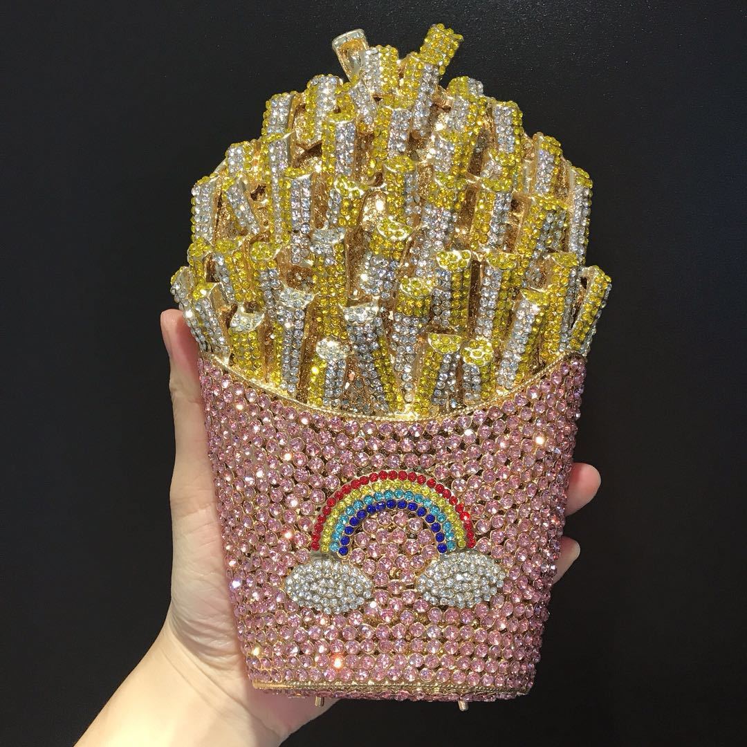 French fries diamond wisp empty metal bag