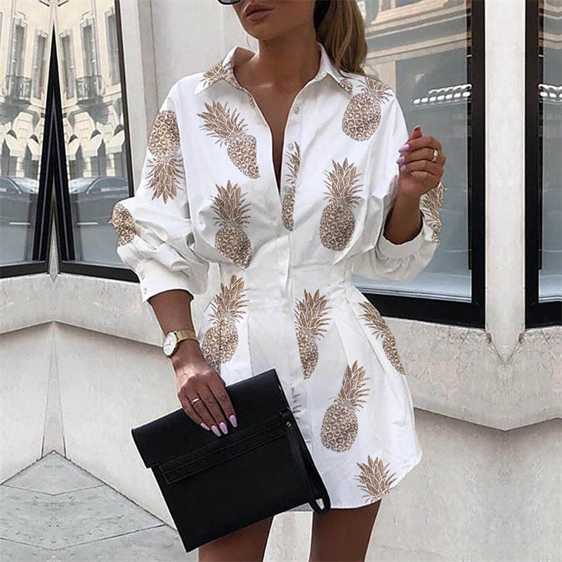 Chemise blanche en polyester à la taille