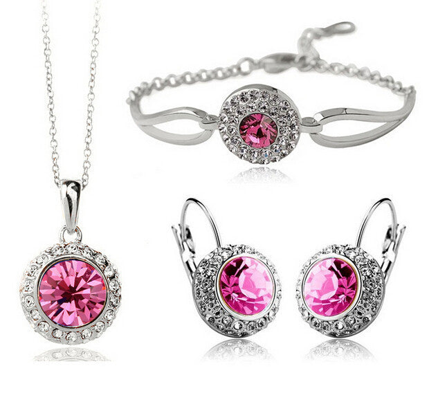 Korean Style Women's Jewelry Set with Earrings and Hand Decoration, Gold & Silver, 15.5cm+5cm Chain
