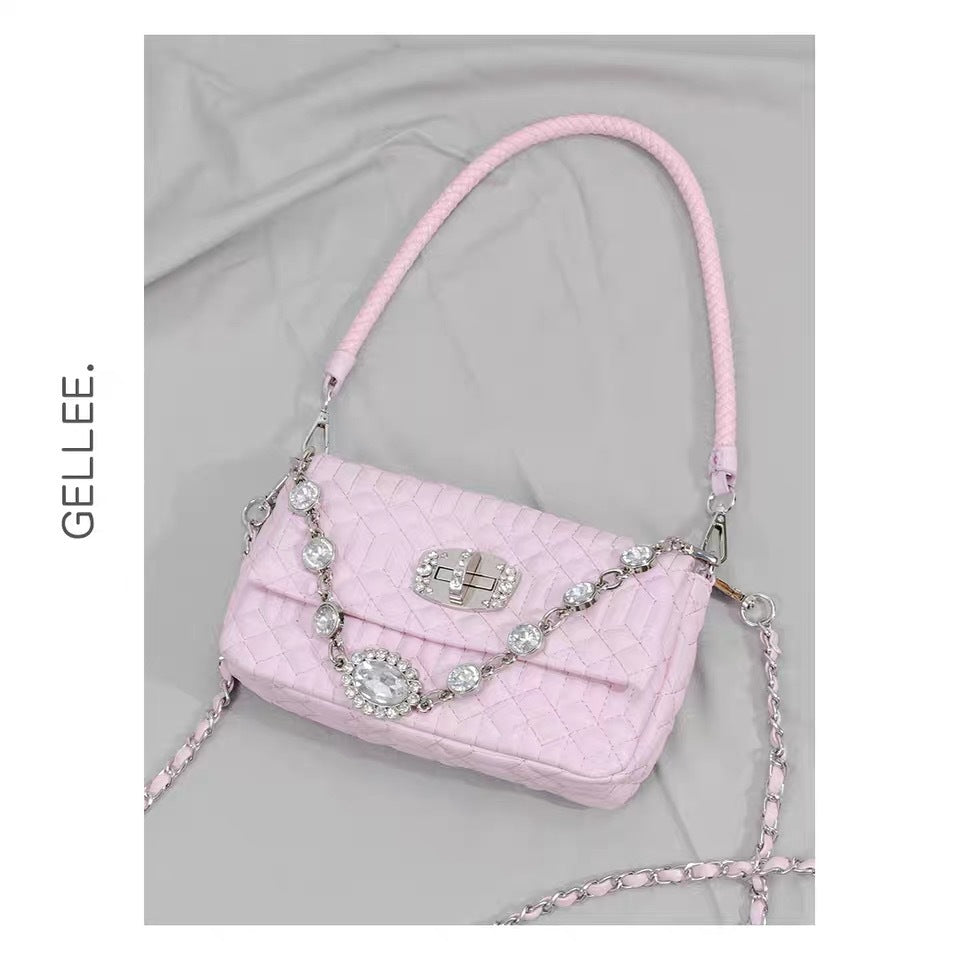 Autumn Winter Women's Small Embroidered PU Underarm Bag