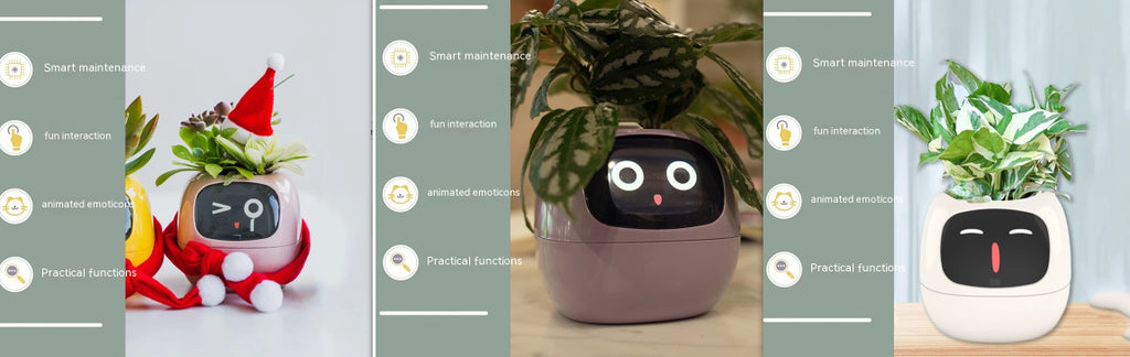 Smart Planter with 7 Sensors & AI Chips for Easy, Fun Plant Care – Over 49 Expressions