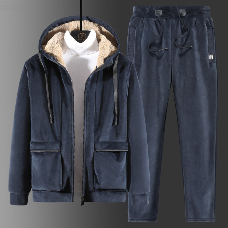 Casual Youth Large Two-Piece Hooded Winter Suit