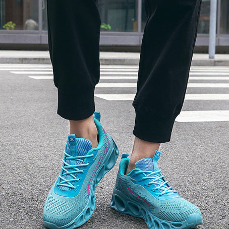 Chaussures de sport basses vert fluo extra larges pour hommes