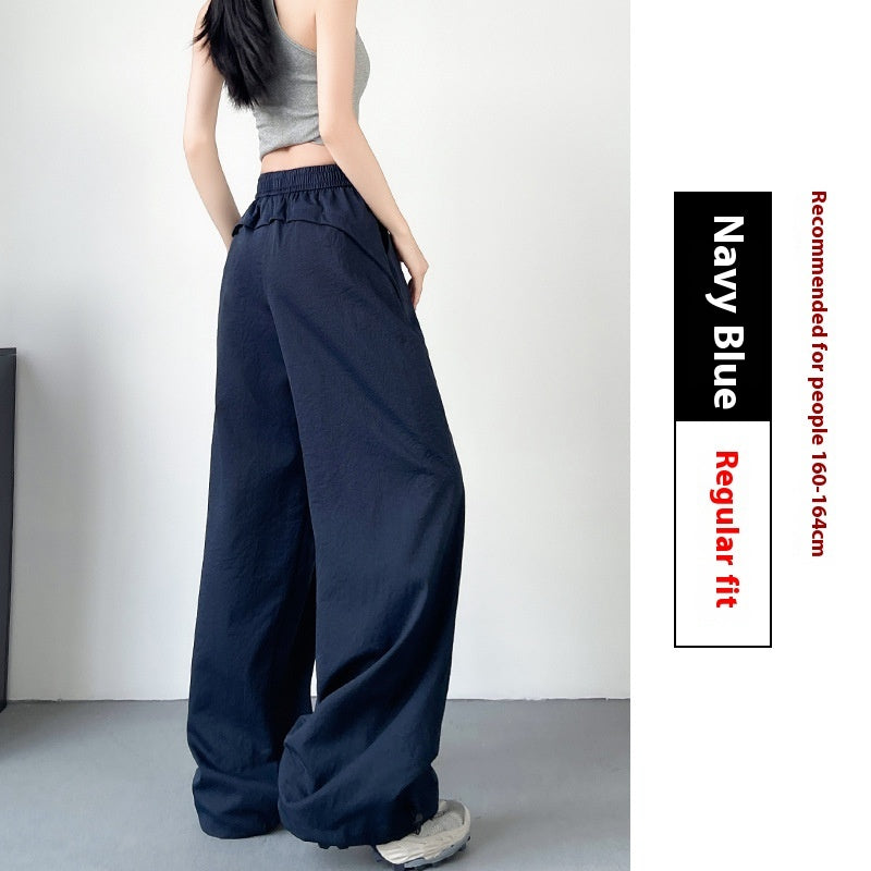 Women's High Waist Wide-Leg Sunscreen Pants Summer Cotton-Like