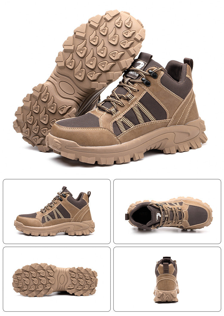 Lightweight Mid-Cut Breathable Steel Toe Construction Safety Shoes