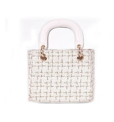 Lingge Plaid Woolen Small Square Shoulder Messenger Bag