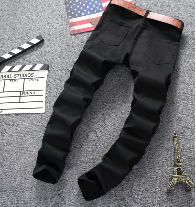 Men's Versatile Comfortable Ruud Jeans in Black & White, Sizes 27-42