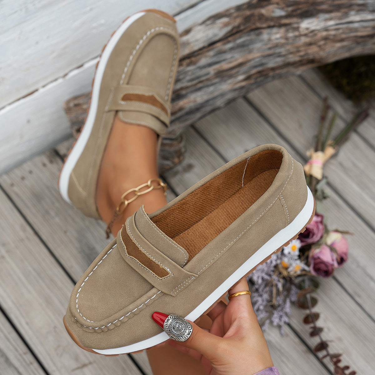 Chaussures décontractées à plateforme et petit talon pour femmes, disponibles en noir, bleu et kaki
