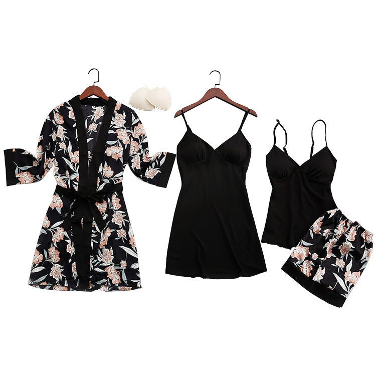 Printed Polyester Imitation Silk Home Suit