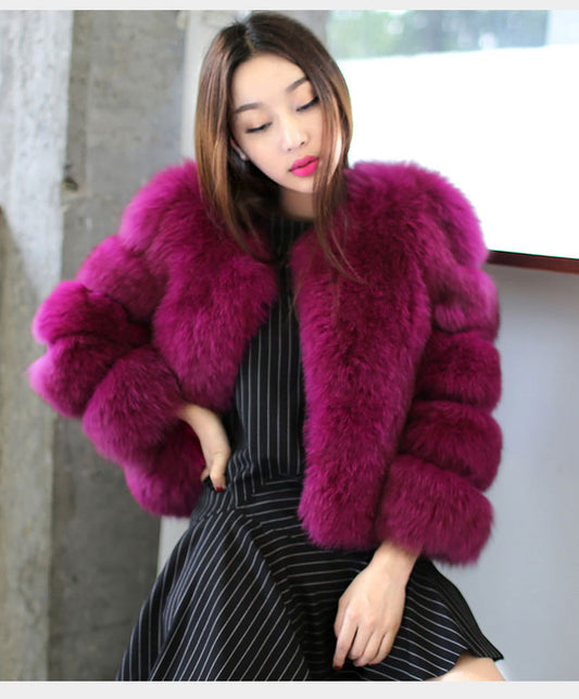 Anti-Fox Real Fur Wool Coat