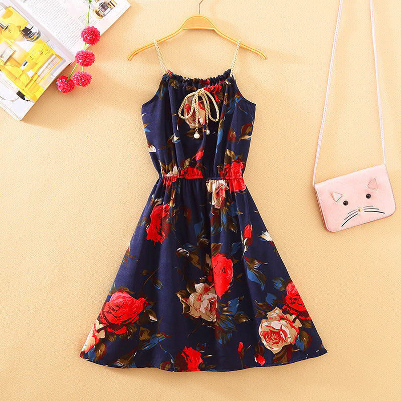 Women's Fresh Printed Sleeveless Short Dress One Size