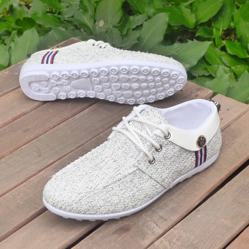 Solid Color Non-slip Men Driving Shoes Spring Autumn New Leather Breathable Men's Peas Shoes British Casual Sneakers