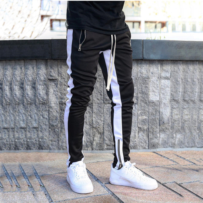 Men's Slim Fit Workout Jogging Pants with Zipper Pockets