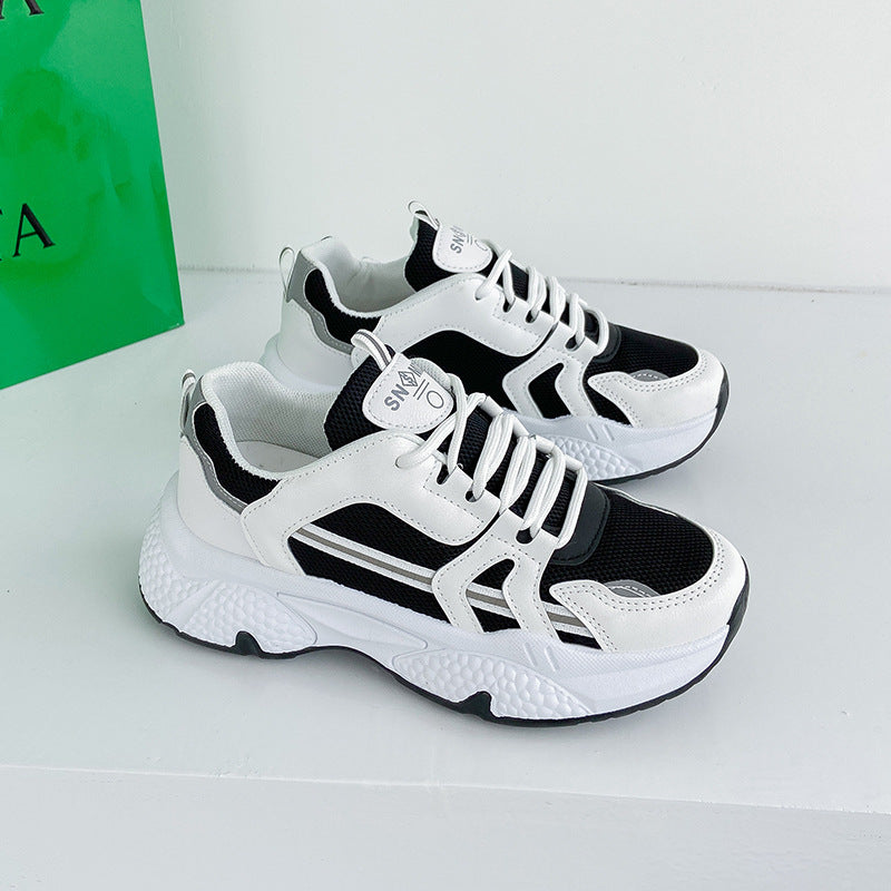 Chaussures de sport décontractées à plateforme en maille respirante pour femme