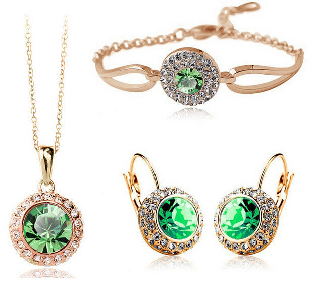 Korean Style Women's Jewelry Set with Earrings and Hand Decoration, Gold & Silver, 15.5cm+5cm Chain
