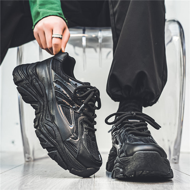 Chaussures basses décontractées respirantes pour homme, semelle en caoutchouc à talon compensé
