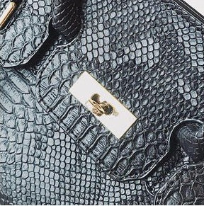 Snake Contrast Platinum Crossbody Bag Medium 31x24x15cm