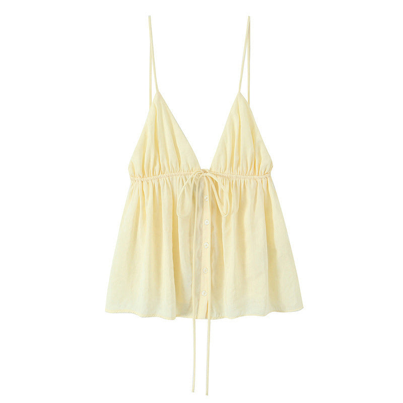 Bretelles à nœud papillon été en jaune et noir, tailles TP-TG