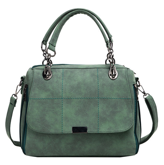 Matte Scrub Female Shoulder Bags Large Capacity Matcha Green PU Leather Lady