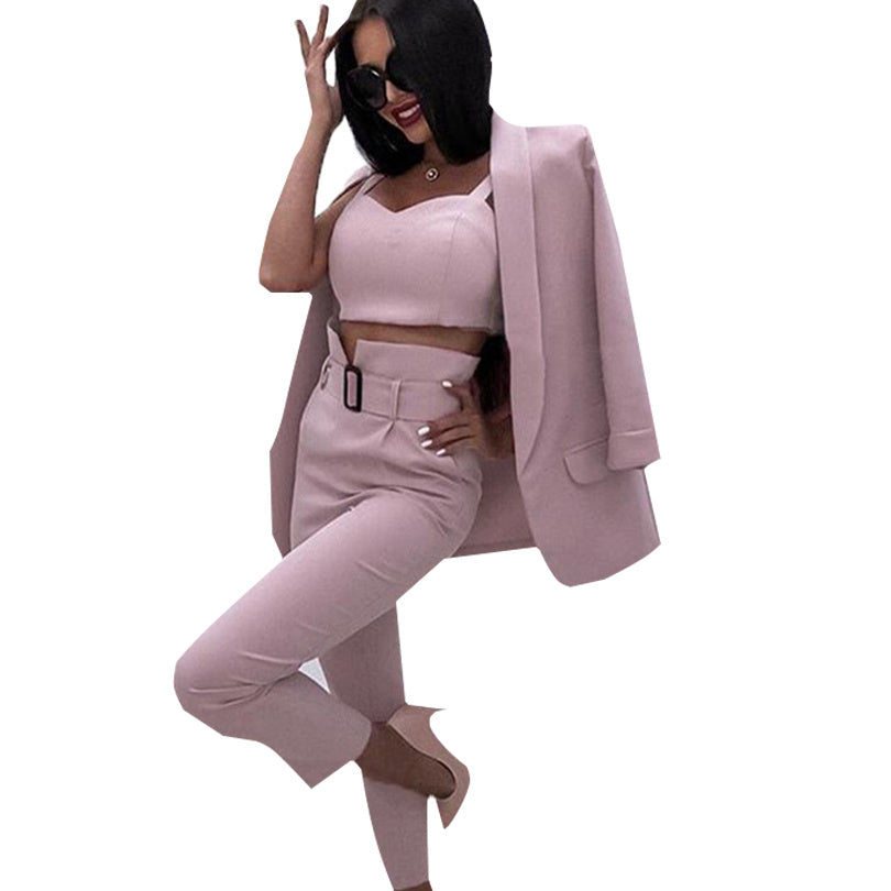 Women's Solid Color Cotton Blend Suit in Multiple Colors S-XL