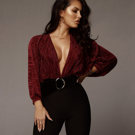 V-neck long sleeve