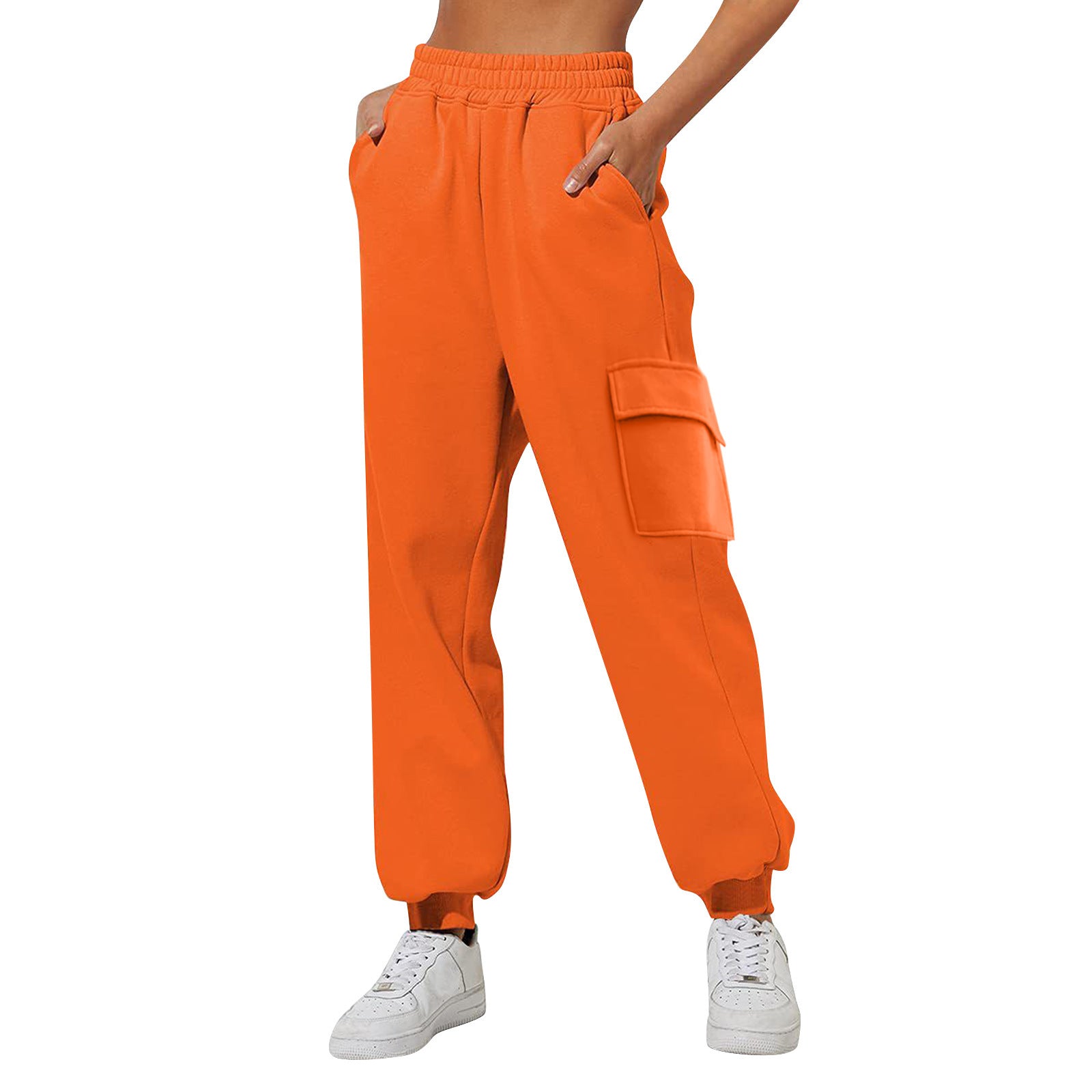 Pantalon de jogging femme taille haute ample en velours matelassé - Vêtement de sport confortable