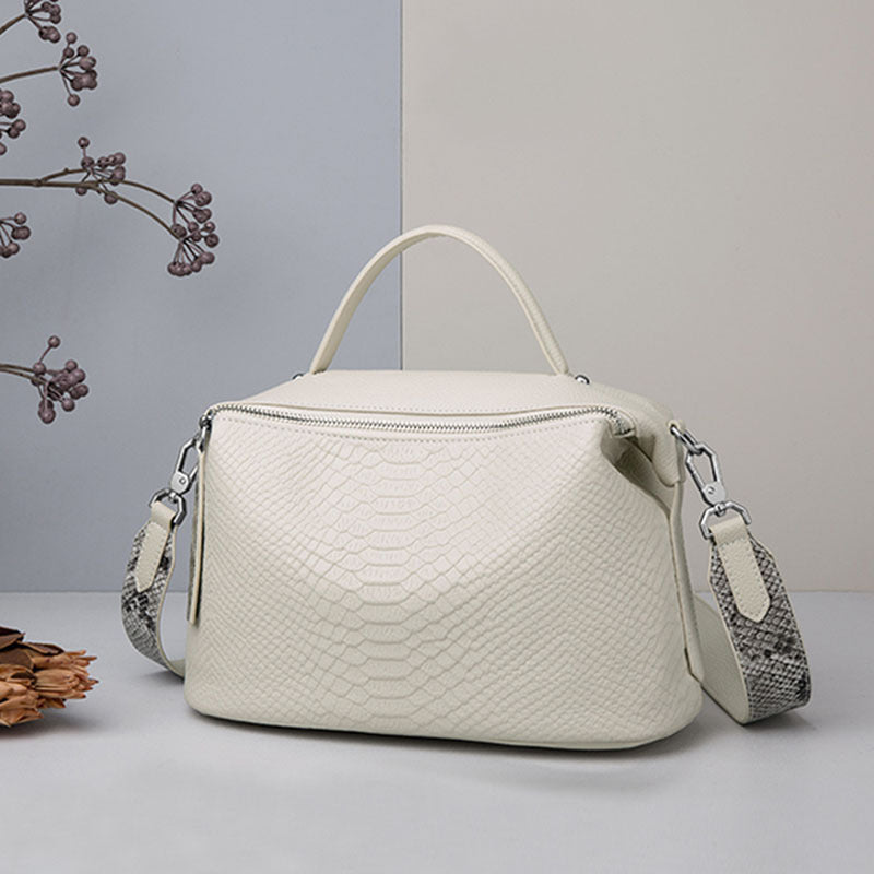 Grand sac à main bandoulière en cuir de vachette