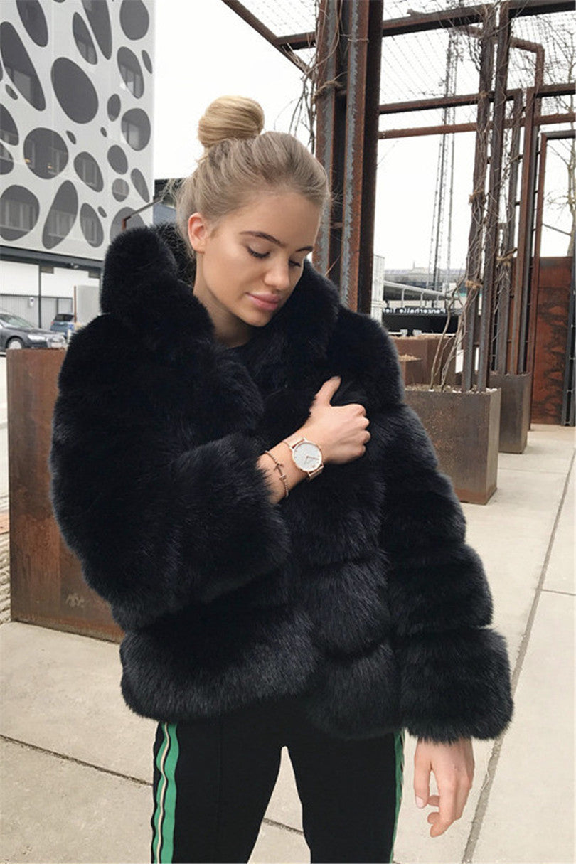 Black Faux Fur Jacket in Multiple Sizes and Colors